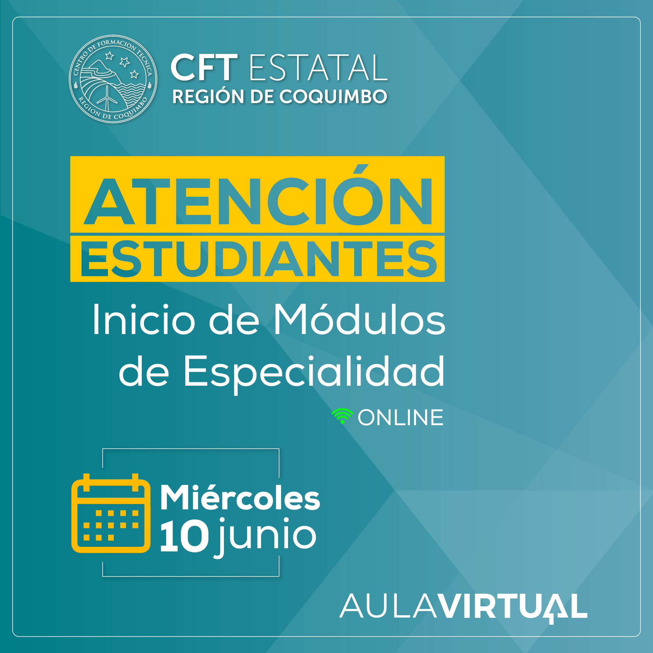 Este miércoles 10 de junio comienzan los módulos de especialidad en el CFT Estatal Región Coquimbo
